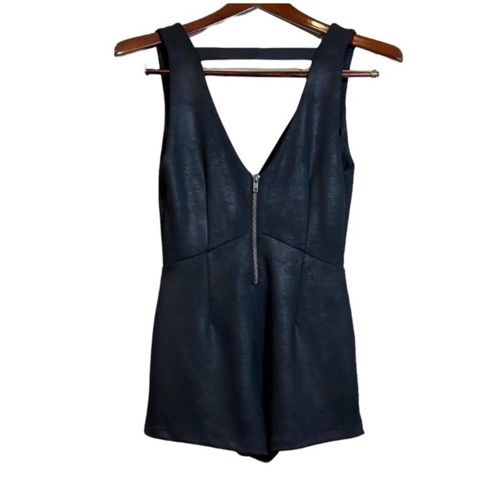 Free People Black Coated Knit Moonlight Romper - Picture 7 of 14